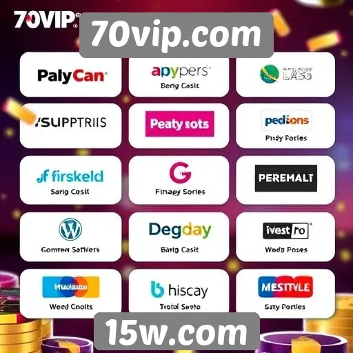 Métodos de pagamento suportados pelo 70vip